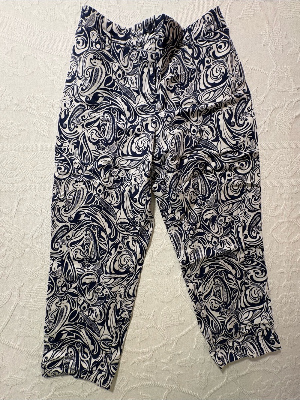 Talbots Women’s Navy & White Printed Jogger Pants